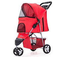 Coche de 3 Ruedas para Mascotas Rojo