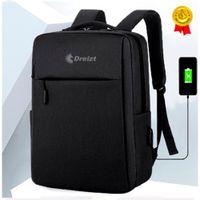 Mochila Antirrobo Laptop 15.6"" Impermeable Puerto USB Carga Nylon Dreizt Negro