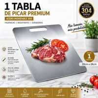 TABLA DE PICAR ACERO INOXIDABLE 39x28 CM DISEÑO PREMIUM - copy