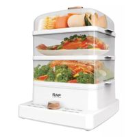 Vaporera de Alimentos Raff de 3 Niveles - Blanco