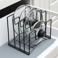 Soporte de tapas de cocina, portatapas de ollas negro Más Casa Perú