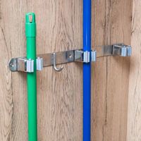 Colgador inoxidable para limpieza, portaescobas de 3 ganchos Más Casa Perú