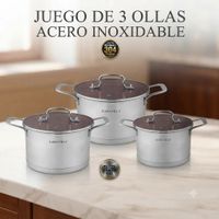 JUEGO DE OLLAS DE COCINA 6 PIEZAS ACERO INOXIDABLE DOBLE REFUERZO KAISA VILLA KV-1050 - copy - copy