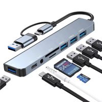 Adaptador Hub Multipuertos 8 en 1 Tipo C y USB para Laptop PC - copy - copy - copy