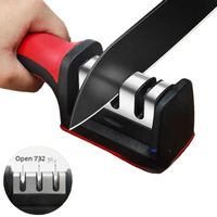 AFILADOR DE CUCHILLO PARA COCINA DE 3 NIVELES COLOR ROJO CON NEGRO - copy - copy