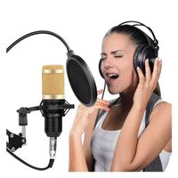 MICROFONO DE ESTUDIO PROFESIONAL CON BRAZO ARTICULADO PARA GRABACION Y STREAMING COLOR NEGRO - copy