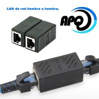 Adaptador de conector Lan de red hembra a hembra Negro