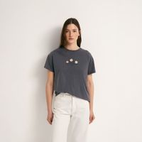 Polo Mujer Sfera Smiley Plomo