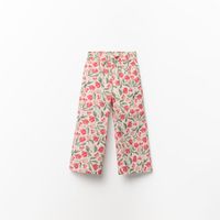 Pantalon Niña Sfera Slub Estampado Rojos Crudo