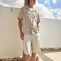 Short Hombre Sfera Cargo Lino Beige