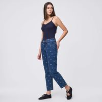 Jean Mujer Flores Amc Mom Fit