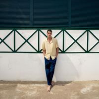 Pantalon Hombre Sfera Lino Básico Marino