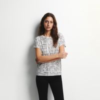 Polo Mujer Sfera Manga Corta Estampada Plomo