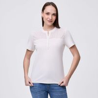 Polo Mujer Greca Pechera Madison Manga Corta