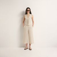 Pantalon Mujer Sfera Culotte Lino Piedra