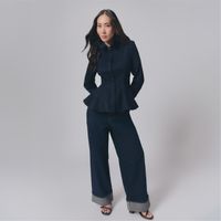 Blusa Mujer Peplum Malabar Manga Larga