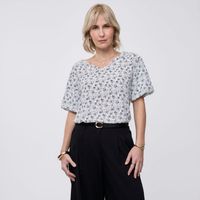 Blusa Mujer Bubble Zafin Manga Corta