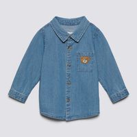 Camisa Manga Larga Baby Circus Bebé Niño Denim 100% Algodón