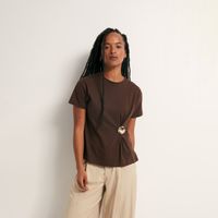 Polo Mujer Sfera Manga Corta Pañuelo Grafico Chocolate