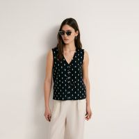 Polo Mujer Sfera Bordado Lazadas Negro