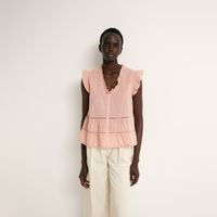 Polo Mujer Sfera Manga Corta Bolitas Bord Col Rosa