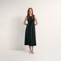 Vestido Mujer Sfera Detalle Contraste Negro