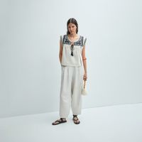 Pantalon Mujer Sfera Lino/Tencel Beige