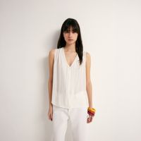 Blusa Mujer Sfera Pedreria Cuello Off Blanco