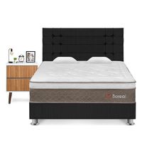 Dormitorio Boreal Queen + 1 Velador Milan Gris