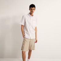 Camisa Hombre Sfera Manga Corta Oxford Blanco