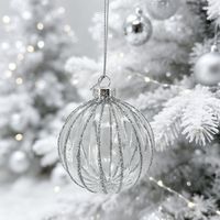 Bola Transparente Lineas Glitter 8 Cm