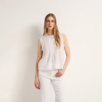 Blusa Mujer Sfera Fluido Picos Mx Off Blanco