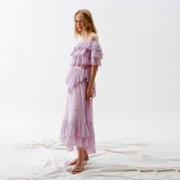 Vestido Mujer Sfera Volantes Schiffly Lila
