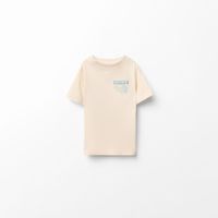 Polo Niño Sfera Manga Corta Puff Print Palm Crudo