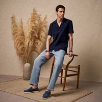 Zapatos De Vestir Hombre Sude Azul Malabar