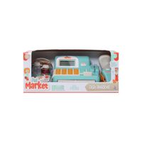 Caja Registradora Naranja Con 20 Accesorios Fun Market