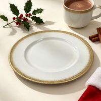 Plato De Sitio Borde Glitter Dorao 33 Cm