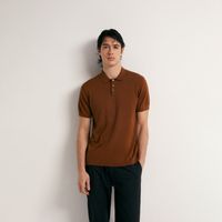 Polo Cuello Pique Hombre Sfera Liso Bronce
