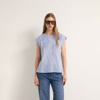 Blusa Mujer Sfera Flecos Mx Off Azul Claro