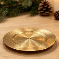 Plato De Sitio Rayas Dorado 33 Cm