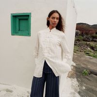 Blusa Mujer Sfera Manga Larga Japo Blanco