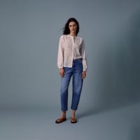 Jean Mujer Sfera Barrel Cintura Alta Azul Medio