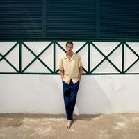 Camisa Hombre Sfera Lino Amarillo Claro
