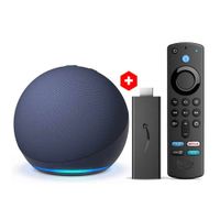 Combo: Parlante inteligente Amazon Echo Dot 5ta generación, control de voz con Alexa, azul + Convertidor a smart TV Amazon Fire TV Stick Full HD