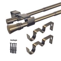 Pack Cortinero Doble Exterior Dorado Conico 170-320cm Aura