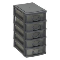 Cajonera pequeña 5 niveles para escritorio Gris