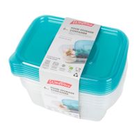 Set de 6 Envases para Alimentos Transparente Turquesa 710ml Windrose