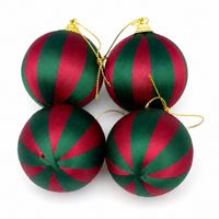 Set de 4 Bolas de Árbol 6cm Rayas Estilo Clásico