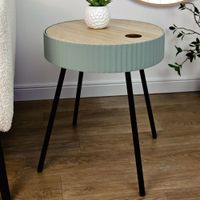 Mesa Auxiliar Metal/MDF Verde Salvia/Neg 39x46cm Ideal Furniture