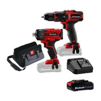 Combo Einhell: Taladro 1/2"" TE-CD 18/40 Li-i + Atornillador de Impacto TE-CI 18/160 + Bateria 2.5ah + Cargador + Bolso